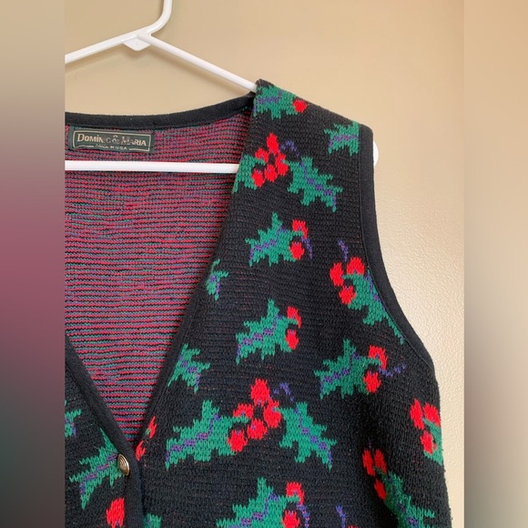 Vintage Christmas holiday sweater vest dominic and marie made in the usa - Picture 4 of 7